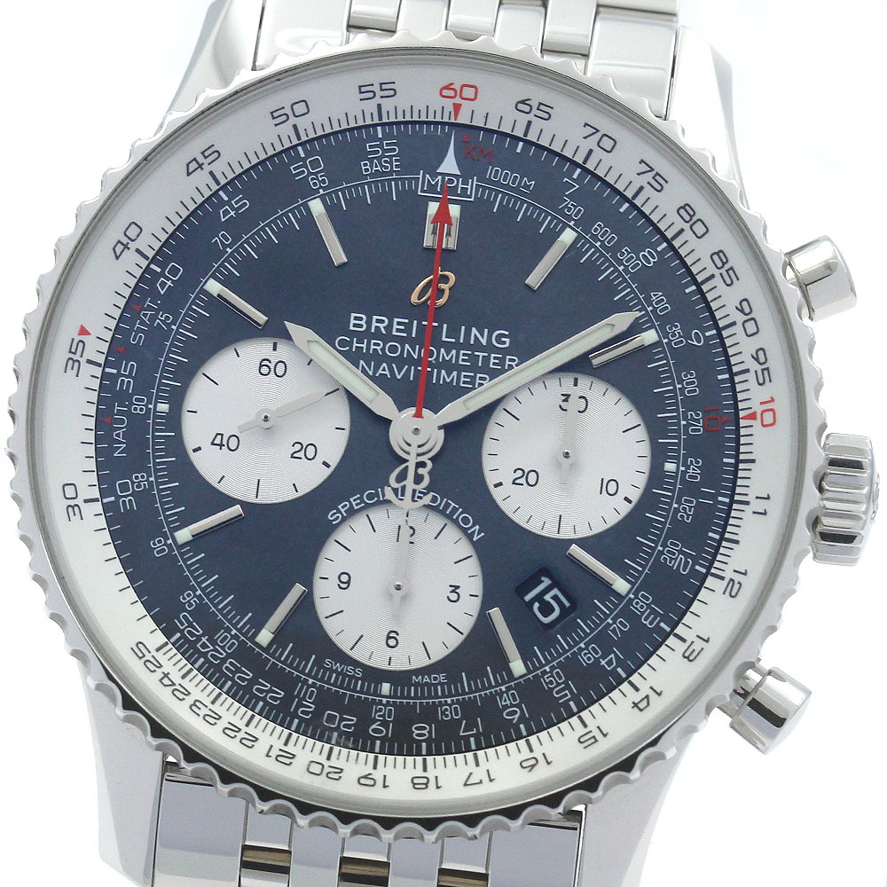 ブライトリング BREITLING AB0121 ナビタイマー 01 クロノグラフ 43 ジャパン エディション 自動巻き メンズ 良品 内箱・保証書付き_862558拍卖