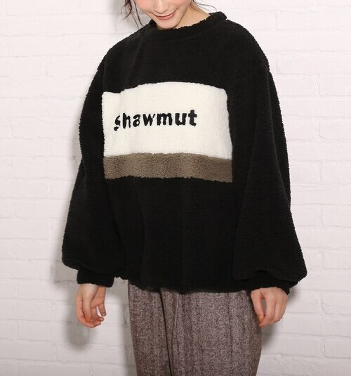 新品 SHOO・LA・RUE/Cutie Blonde ポケット異素材のボアスウェット ブラック(019) 03(L) 定価2747円拍卖