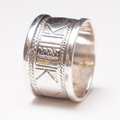 アフリカ マリ トゥアレグ シルバー リング 14号 指輪 No.3 トアレグ アフリカ雑貨 ニジェール アルジェリア silver拍卖