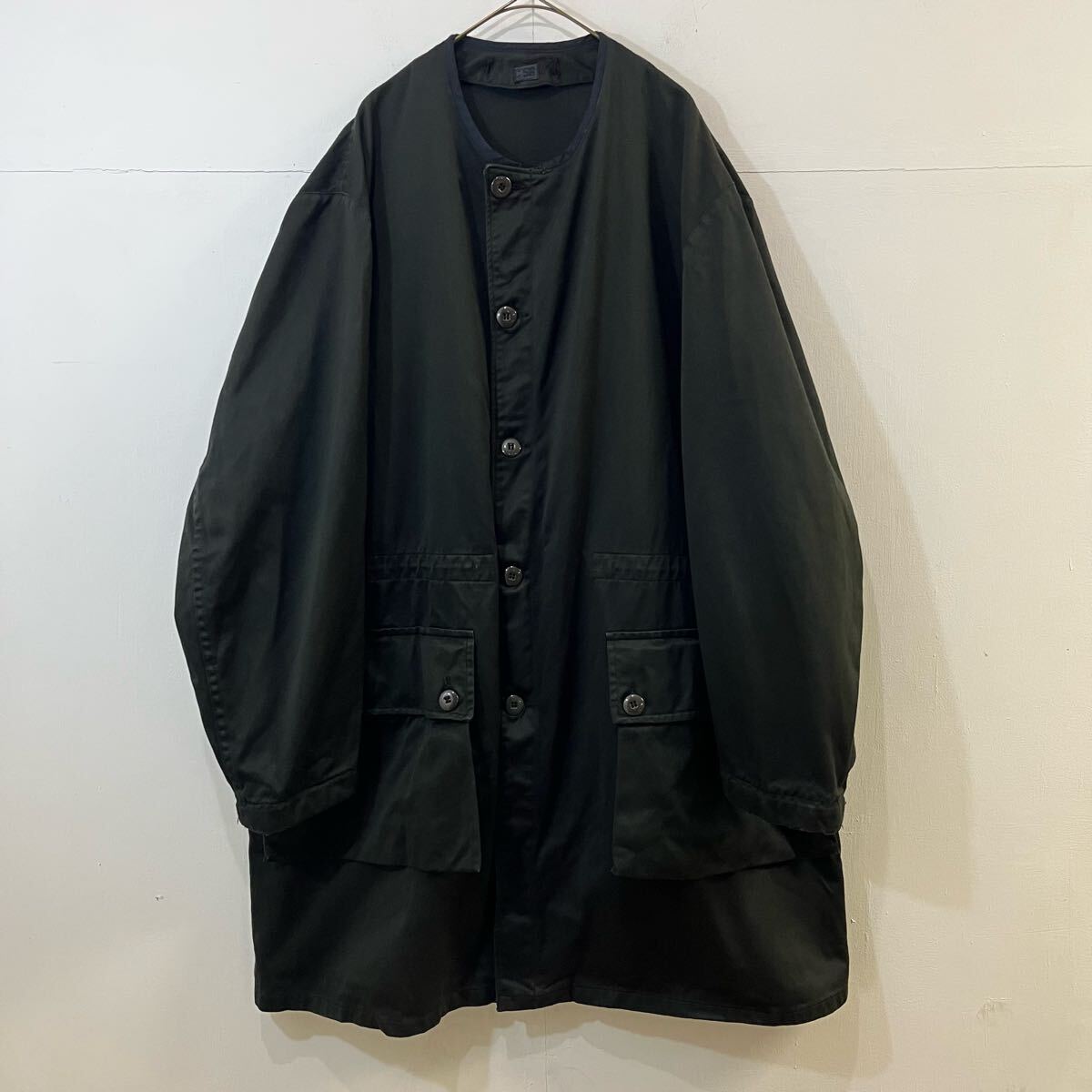 VINTAGE スウェーデン軍 M-59 フィールドコート 後染めブラック ノーカラーコート ライナー取付可能 C56 軍モノ【送料一律/同梱可能】T拍卖