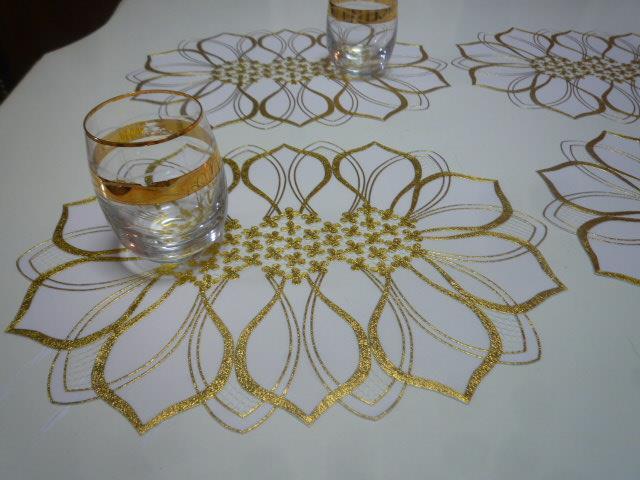 お花ビニールレースランチョンマット2枚組拍卖