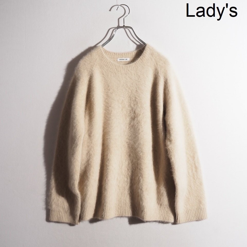P6221P ●EVERYDAY I LIKE. ドゥーズィエムクラス● DUET クルーネックセーター ベージュ / フォックスファーニット FLUFFY 秋冬 rb mks拍卖