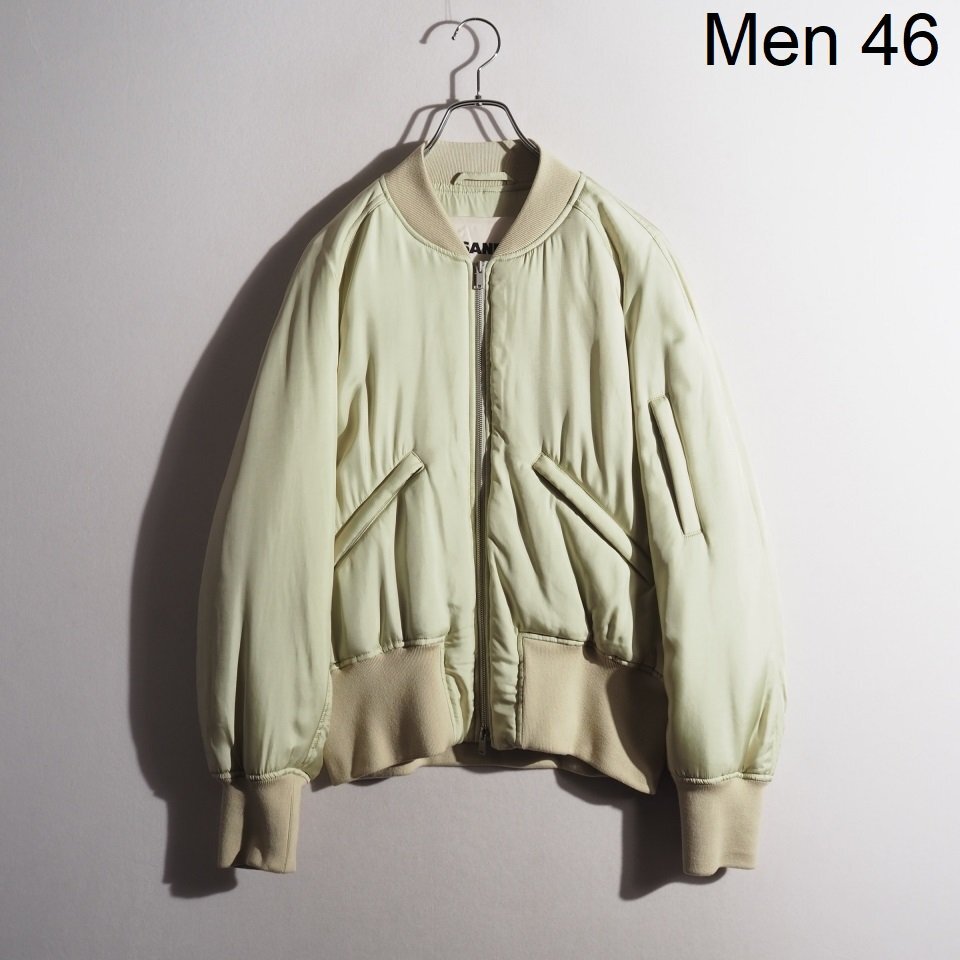 M7758P ●JIL SANDER ジルサンダー● 22AW パデッド ボンバージャケット グリーン 46 オーバーサイズ / 中綿 J21BN0037 秋冬 rb mks拍卖