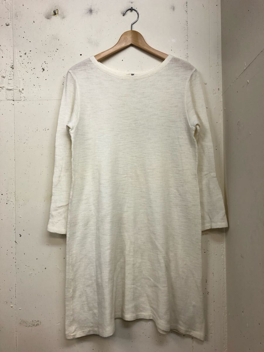 45R 45rpm R刺繍 柔らかウール ニット ワンピース アイボリー ナチュラル 0日本製拍卖