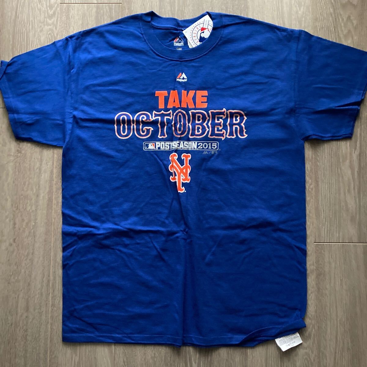 新品未使用New York Metsニューヨークメッツ 2015ポストシーズン限定TシャツL Majesticマジェスティック製 アメリカ購入品拍卖
