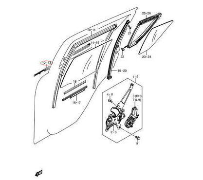 純正品 スイフト(ZC32S) Rドアウェザーストリップ左右セット拍卖
