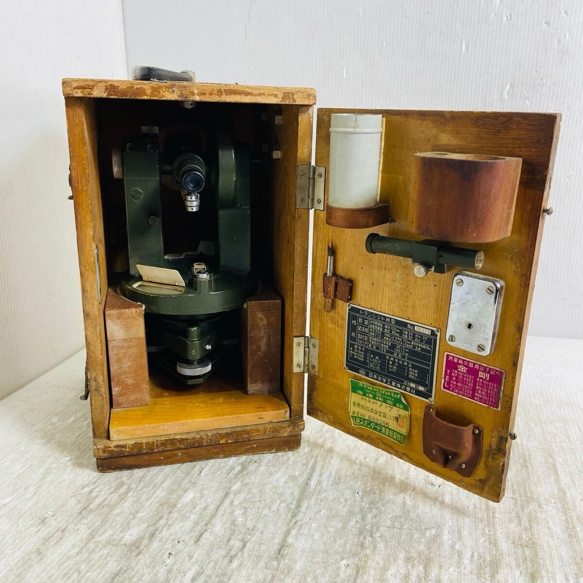 ★☆日本光学工業 トランシット H型 アンティーク 木箱 測量 測定 測量器 測定器 現状品 ハ☆★拍卖