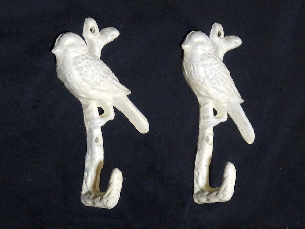 ■即決■ アンティーク 小鳥 ハンガーフック 2本 壁掛けフック ウォールハンガー ハンガー 帽子掛け 洋服掛け 金属製 アイアン レトロ拍卖