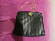 PRINCE ブラック メッシュ ハンドバッグ ショルダーバッグ ゴールドチェーン 拍卖
