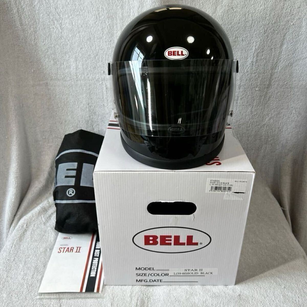 ★ BELL STAR Ⅱ SOLID BLACK Lサイズ 59-60cm ベル STAR2 スター2 フルフェイス ヘルメット 22年製 A60827-5拍卖
