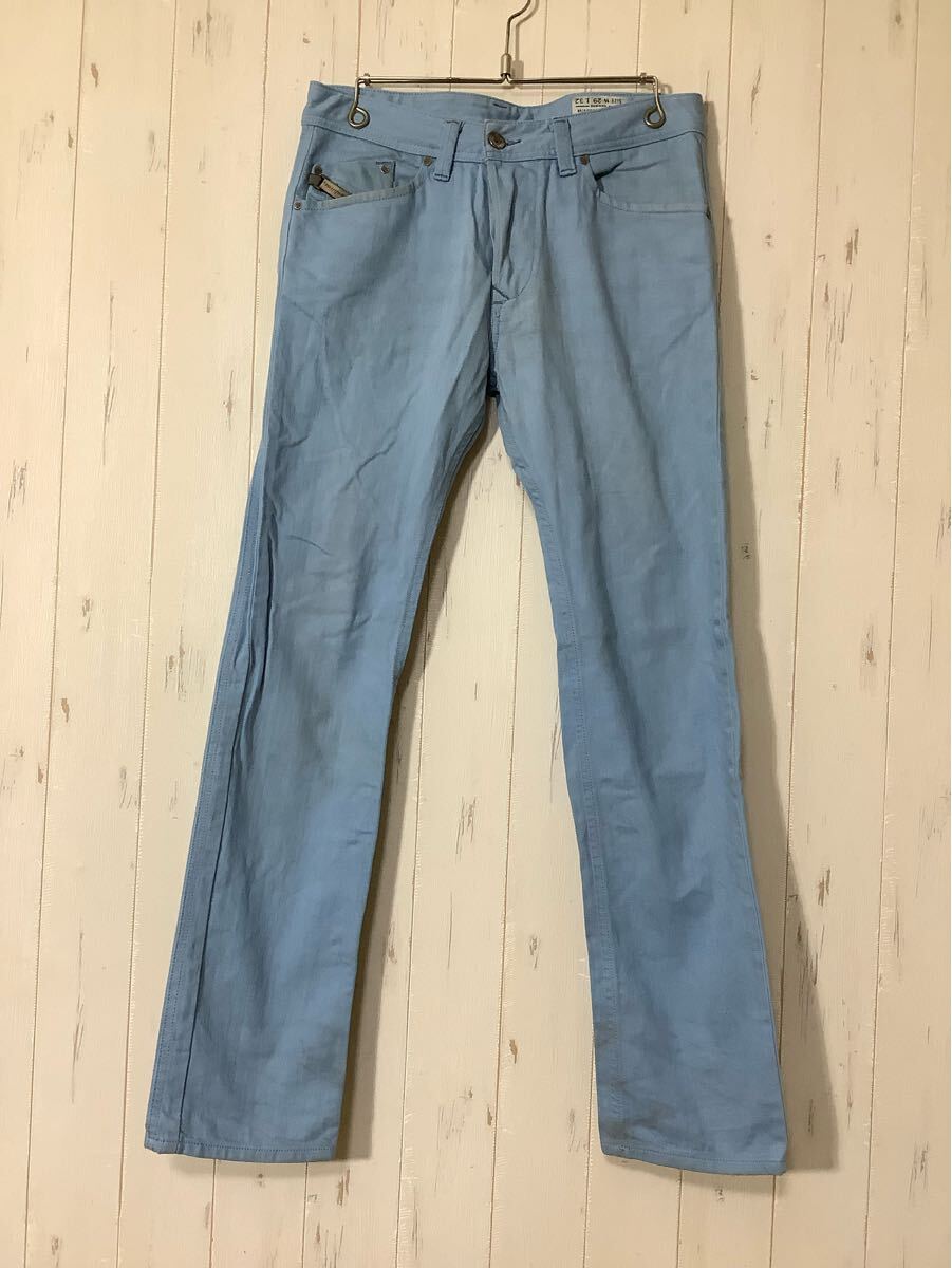 J-1427 モロッコ製 DIESEL ディーゼル DARRON 008QU カラーデニムパンツ カラージーンズ W29 スリムテーパード ライトブルー 拍卖
