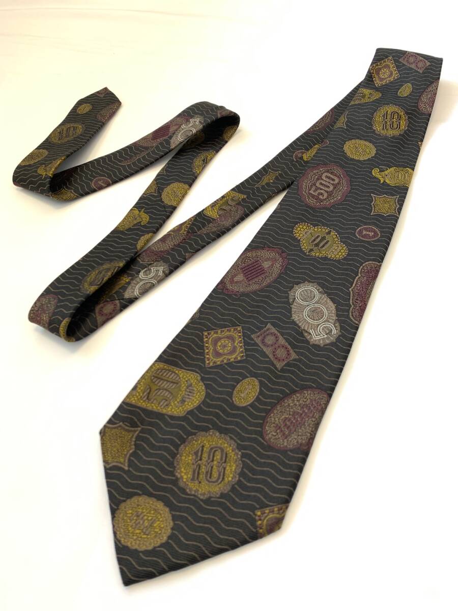 Jean Paul GAULTIER ジャンポールゴルチエ ゴルチェ ネクタイ 黒 ブラック マネー柄 アーカイブ archive tie拍卖