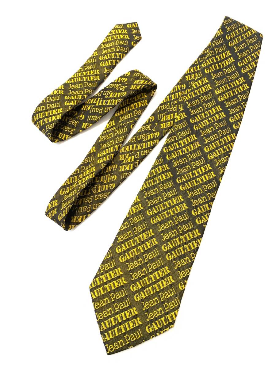 Jean Paul GAULTIER ジャンポールゴルチエ ゴルチェ イエロー 黄色 ロゴ ネクタイ アクセサリー アーカイブ archive tie拍卖