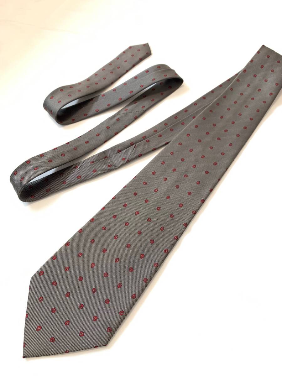 Jean Paul GAULTIER ジャンポールゴルチエ ゴルチェ グレー 灰色 ネクタイ ドクロ 髑髏 ドット アーカイブ archive tie拍卖