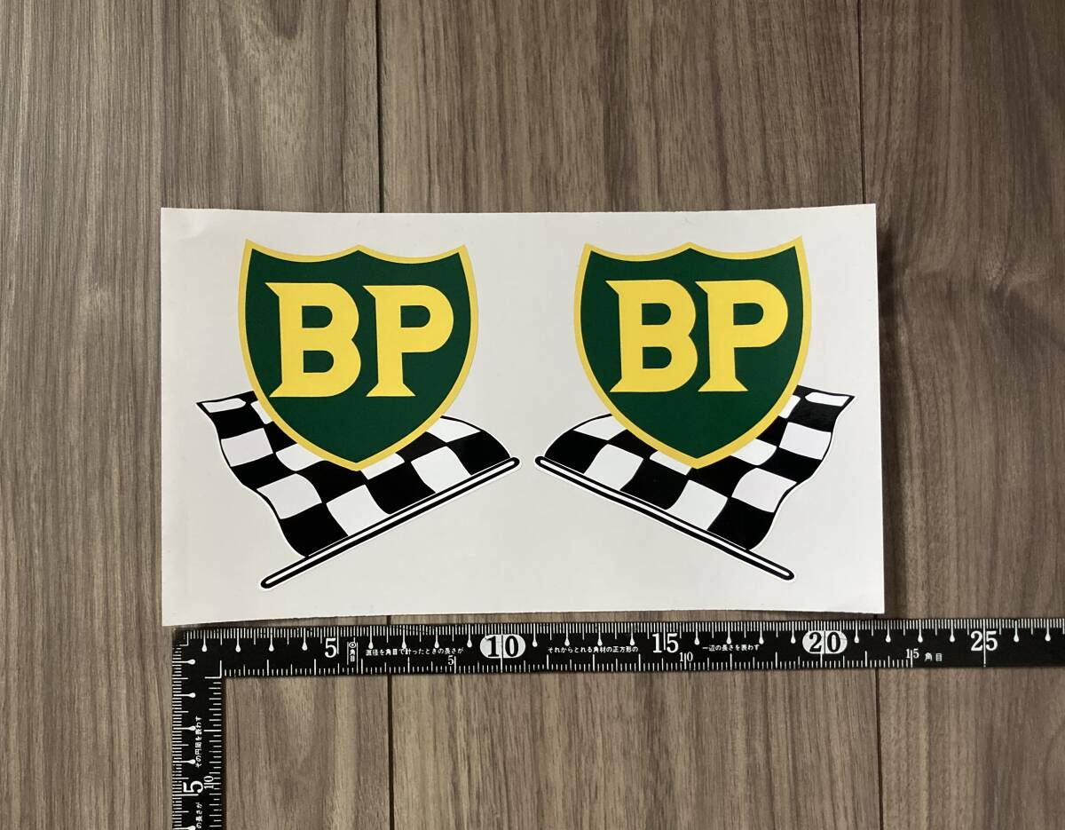 送料無料 BP カッティング フラッグ ペア ステッカー セット 105mm × 110mm拍卖