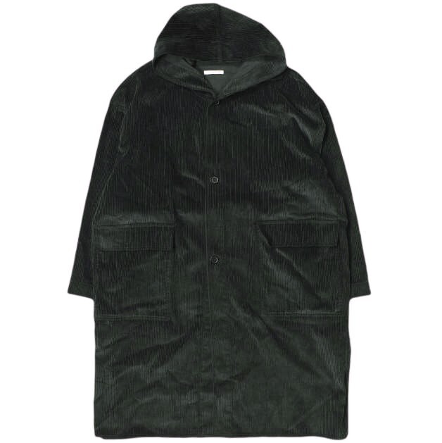 s.k. manor hill エスケーマノアヒル 18AW アメリカ製 HOODED CANOPY COAT - CORDUROY コーデュロイフーデッドコート L BLACK g21071拍卖
