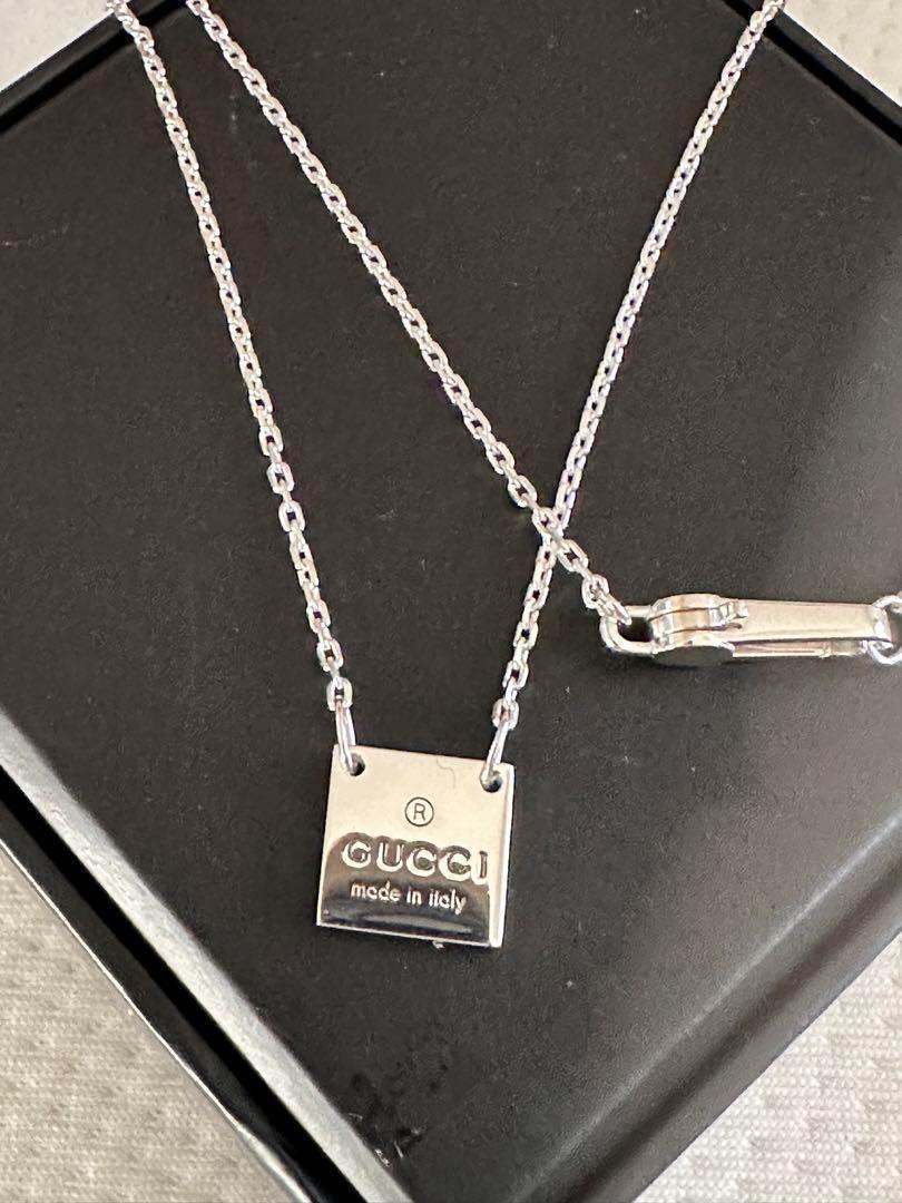 GUCCI ネックレス プレート ロゴ スクエア スネーク柄箱付き 新品未使用拍卖
