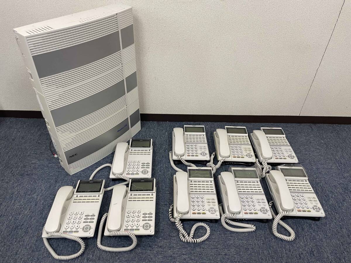 ☆NEC ビジネスホン 電話機セット☆主装置:IP5D-3KSU-B1 24ボタン:DTZ-24D-2D(WH)×6台 12ボタン:DTK-12D-1D(WH)×3台☆T0000840-1拍卖