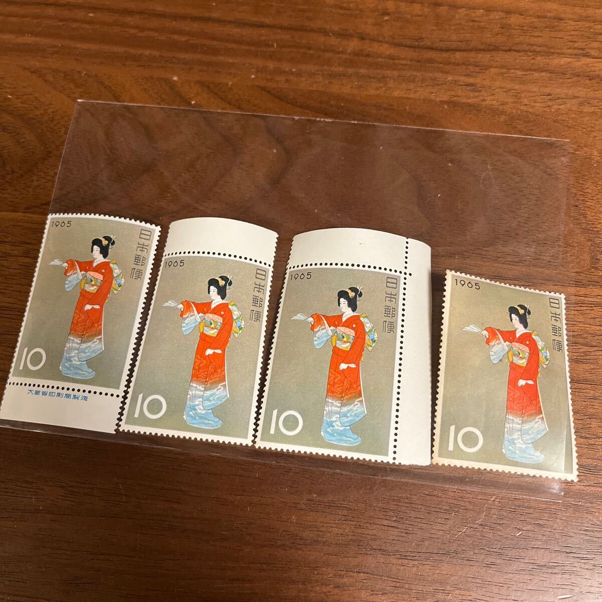 切手 切手趣味週間 1965年 4枚 銘板付き拍卖