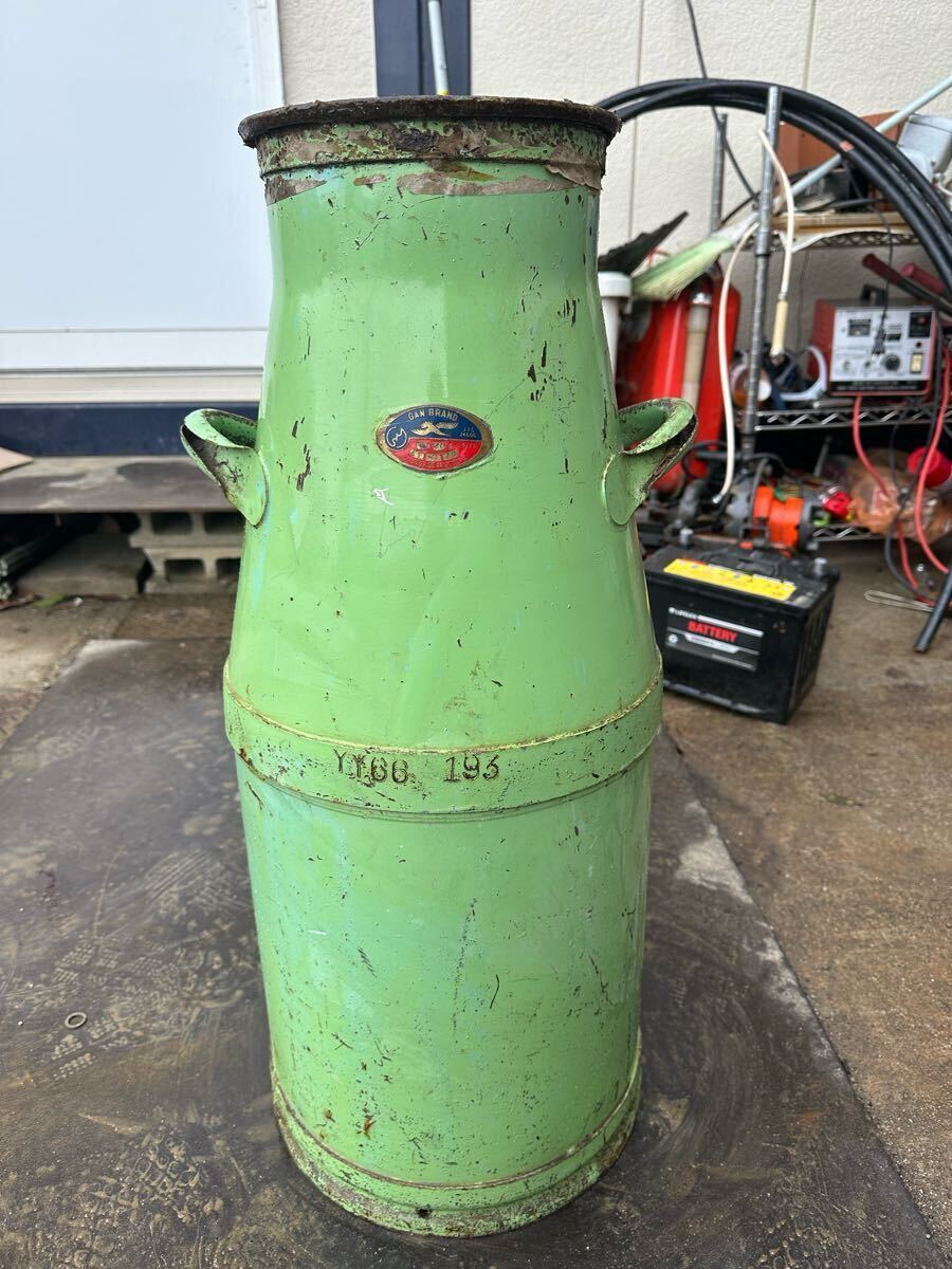 GAN BRANP 大同鉄器 ミルク缶 昭和レトロ アンティーク 牛乳ポット 中古品拍卖