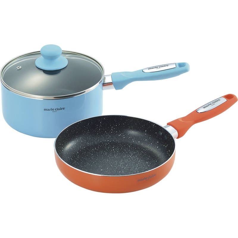 マリ・クレール カラーズ アルミ片手鍋18cm&フライパン20cm MC-076R拍卖