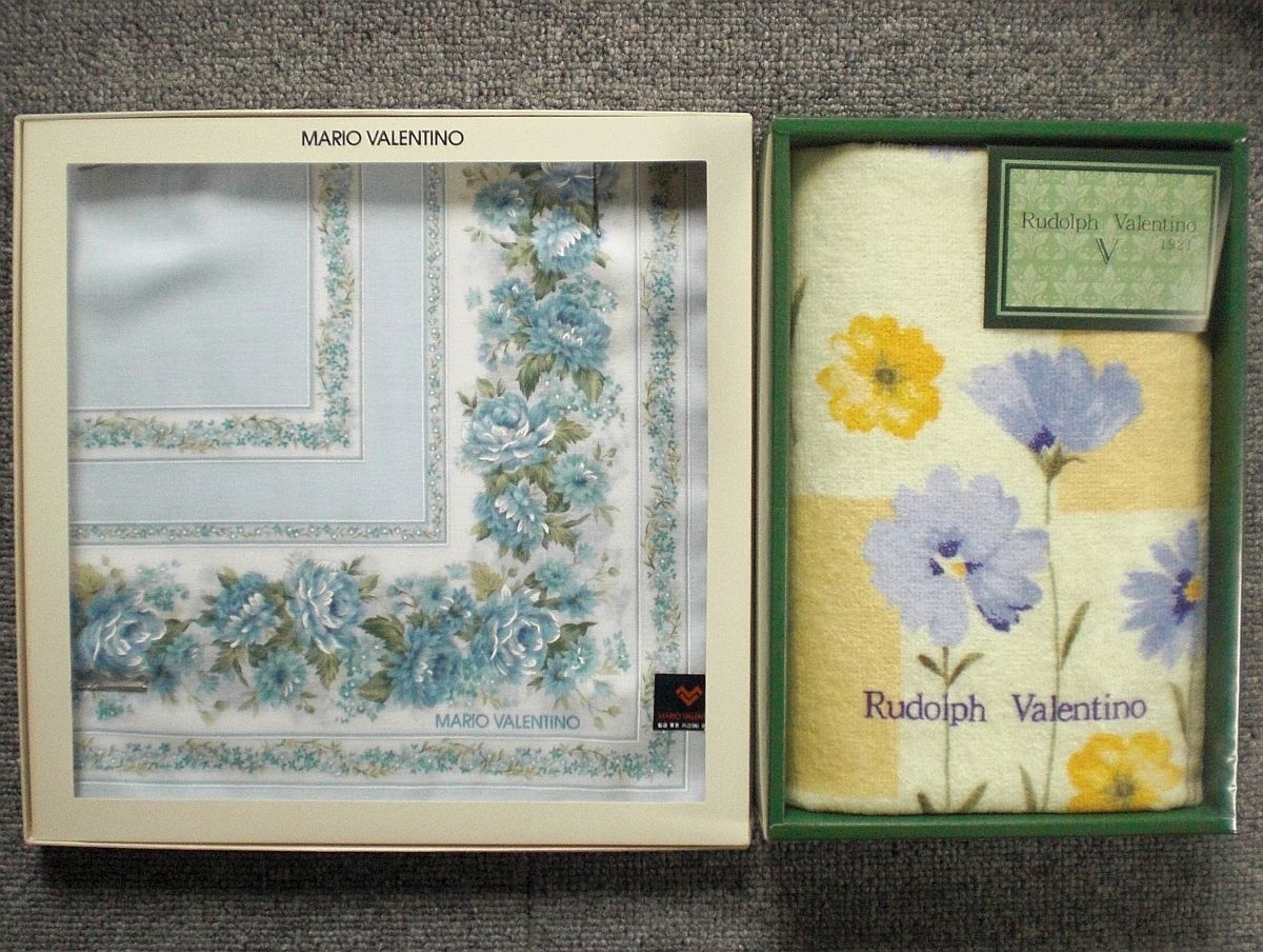 ①MARIO VALENTINO ハンカチ ②Rudolph Valentino タオル ◇ヴァレンティノ ヴァレンティーノ ヴァレンチノ拍卖