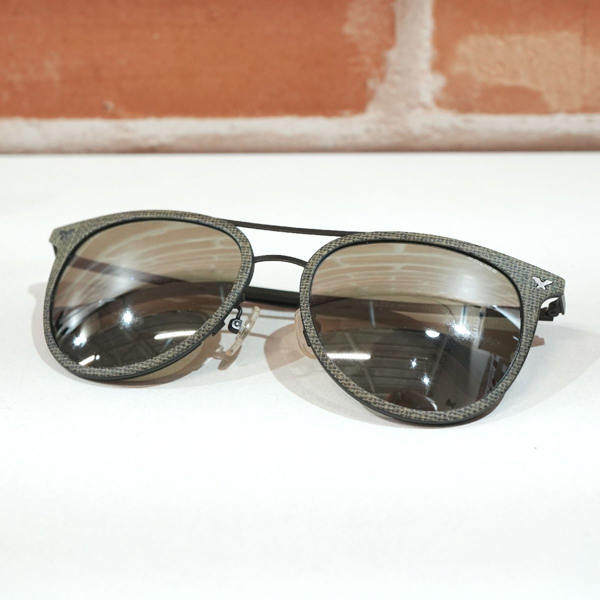 C555T【本物保証】 POLICE ミラーサングラス IMPACT2 SPL-1531 ポリス ウェリントン型 眼鏡 メガネ拍卖