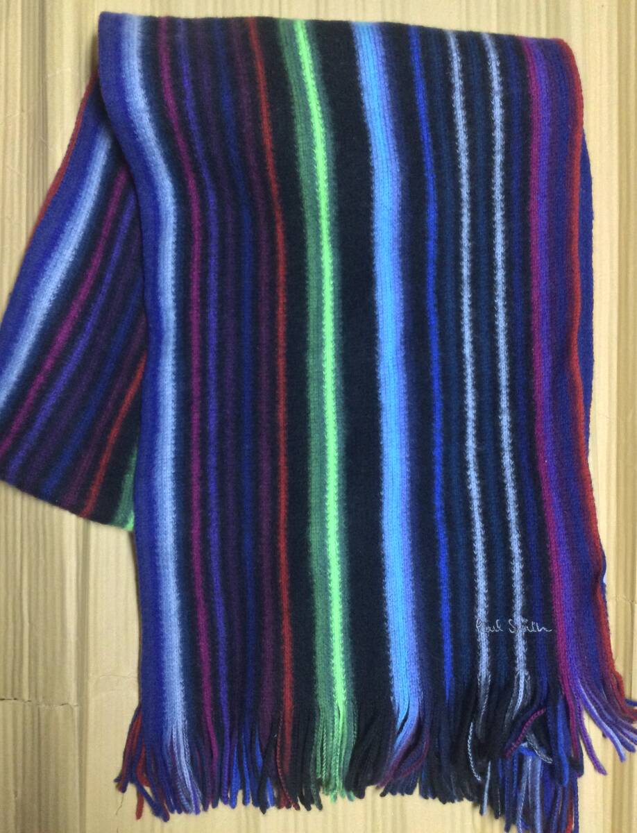 ポールスミス Paul Smith  マフラー マルチカラー ストライプ ボーダー ドイツ製拍卖
