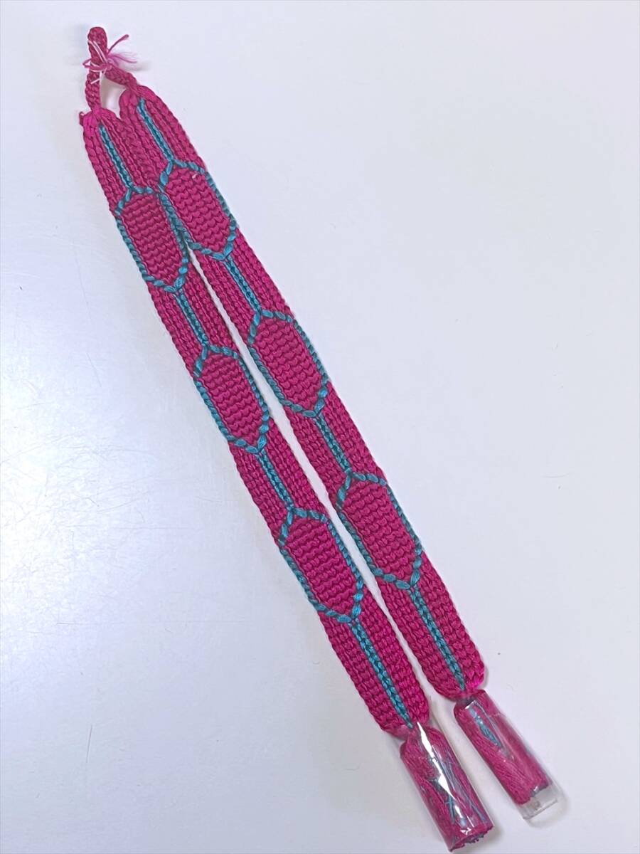 花とら●アンティーク和装小物 羽織紐 女性用 牡丹色 亀甲 未使用品 美品 250103-9拍卖