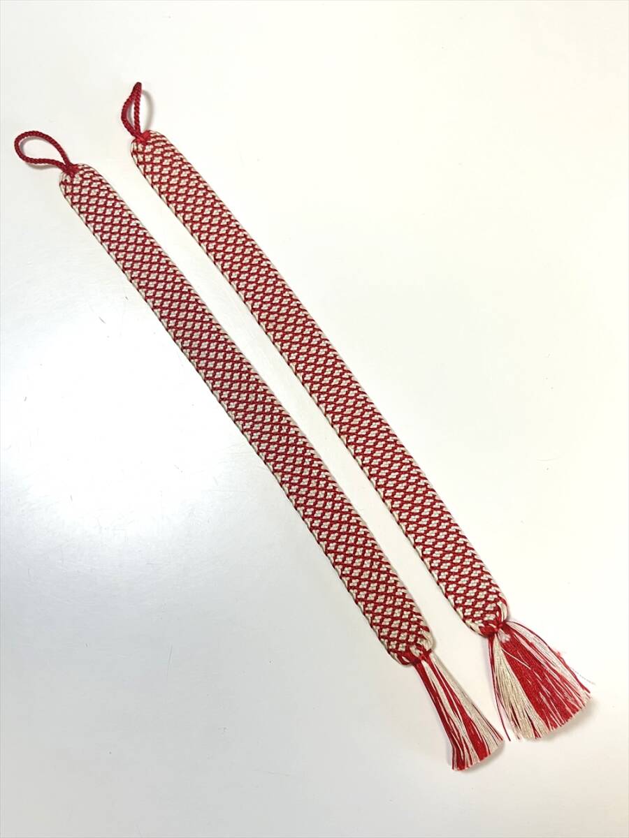 花とら●アンティーク和装小物 羽織紐 女性用 朱 白 250103-17拍卖