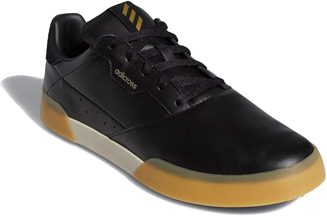送料無料 25cm●アディクロス レトロ 黒 EE9163 Adicross Retro Golf Shoes ゴルフシューズ レザー 防水 撥水拍卖