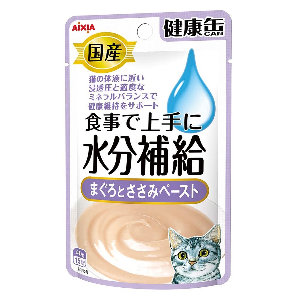 健康缶 パウチ 水分補給 まぐろとささみペースト 40g×24個セット 国産拍卖