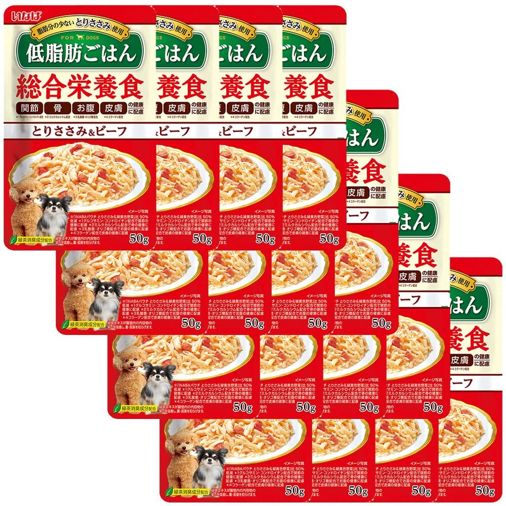 いなば 低脂肪ごはん とりささみ&ビーフ 50g×16個セット拍卖