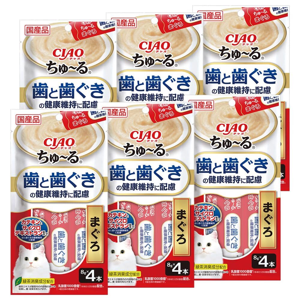 チャオ(CIAO)ちゅ~る歯と歯ぐきの健康維持に配慮まぐろ4本6個セット拍卖