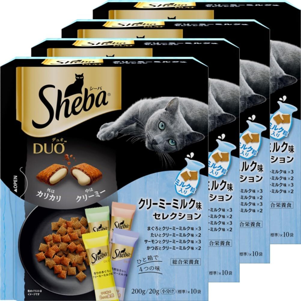シーバ (Sheba) デュオ キャットフード クリーミーミルク味セレクション 成猫用 200g×4個(まとめ買い)拍卖