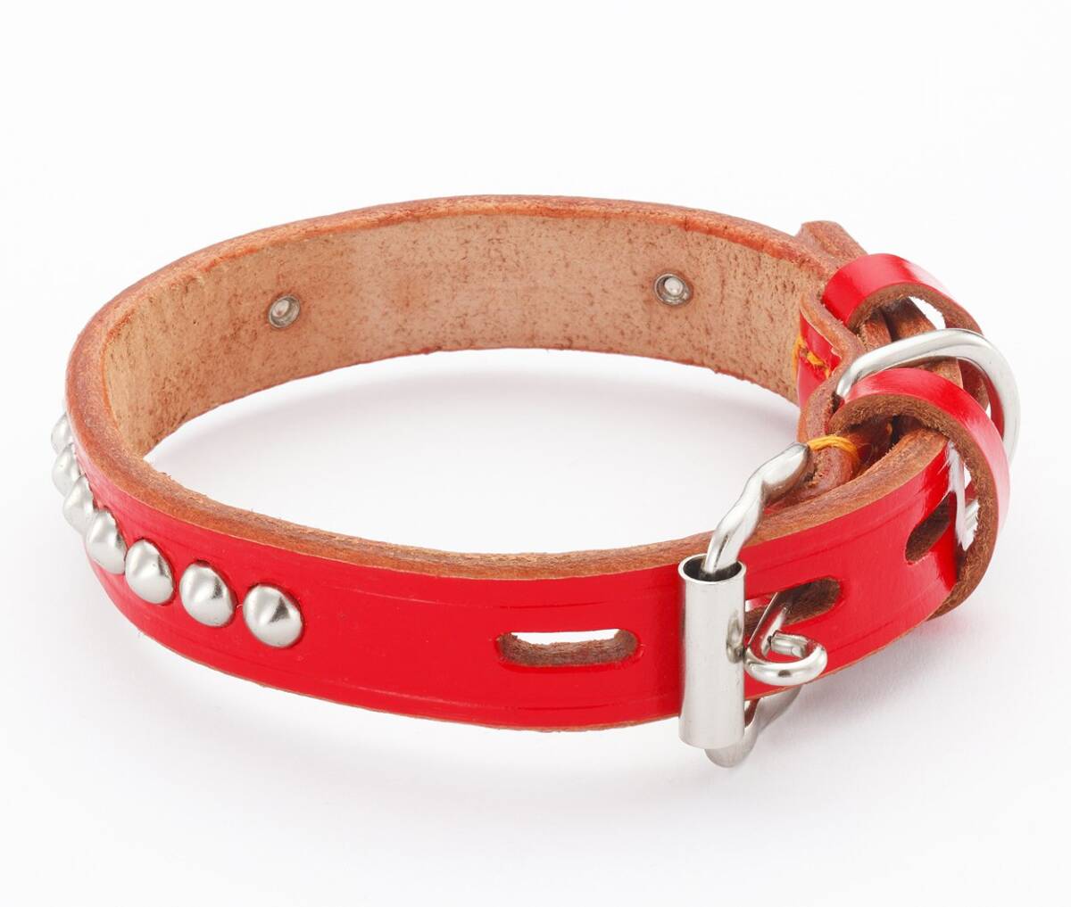 ペティオ (Petio) 手縫平首輪中一 レッド 短毛・中型犬用 30mm拍卖