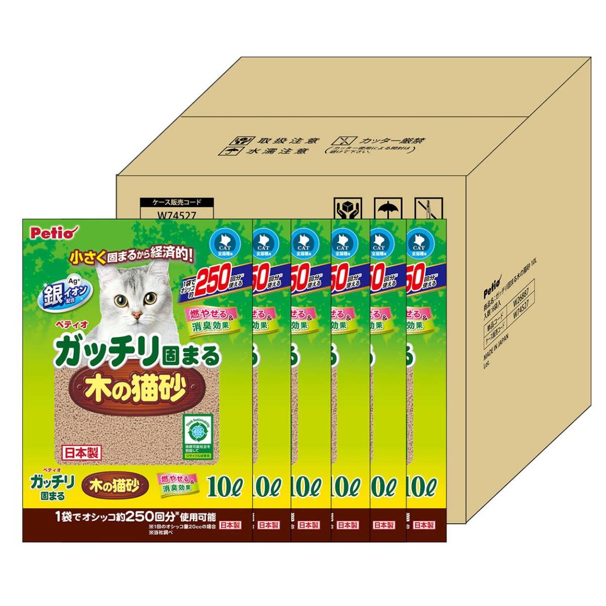 ペティオ (Petio) ガッチリ固まる木の猫砂 10L×6個 ケース販売拍卖