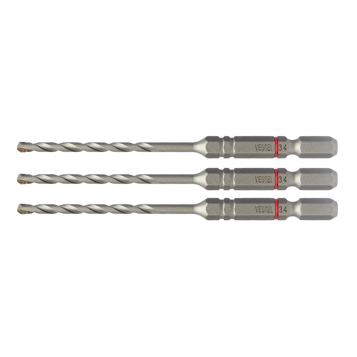 ベッセル(VESSEL) コンクリート ドリルビットセット クッションドリル 3.4mm 3本入 ACD-3S-3.4拍卖