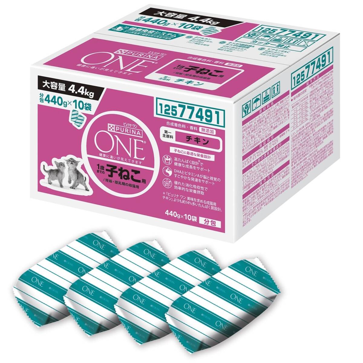 ピュリナワンキャット ドライ 1歳までの子ねこ用/妊娠・授乳期の母猫用 チキン 4.4kg(440g×10袋入)拍卖