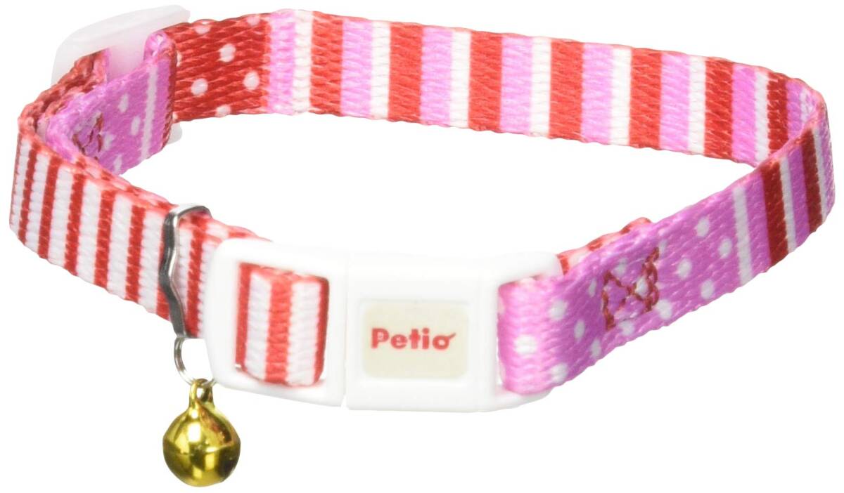ペティオ (Petio) 首輪 CAT COLLAR ボーダードットカラー ピンク 猫用 M サイズ拍卖