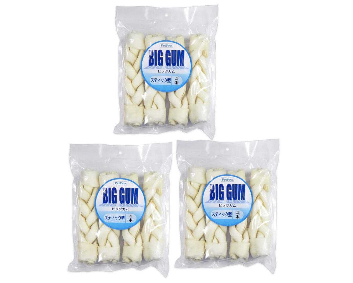 ペットプロ 犬用おやつ BIGガム スティック型 4本入×3個 (まとめ買い)拍卖
