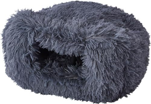 ペティオ (Petio) 犬猫用ベッド 乗れてもぐれる ふわふわドームベッドAWZ レギュラー ダークチャコール拍卖