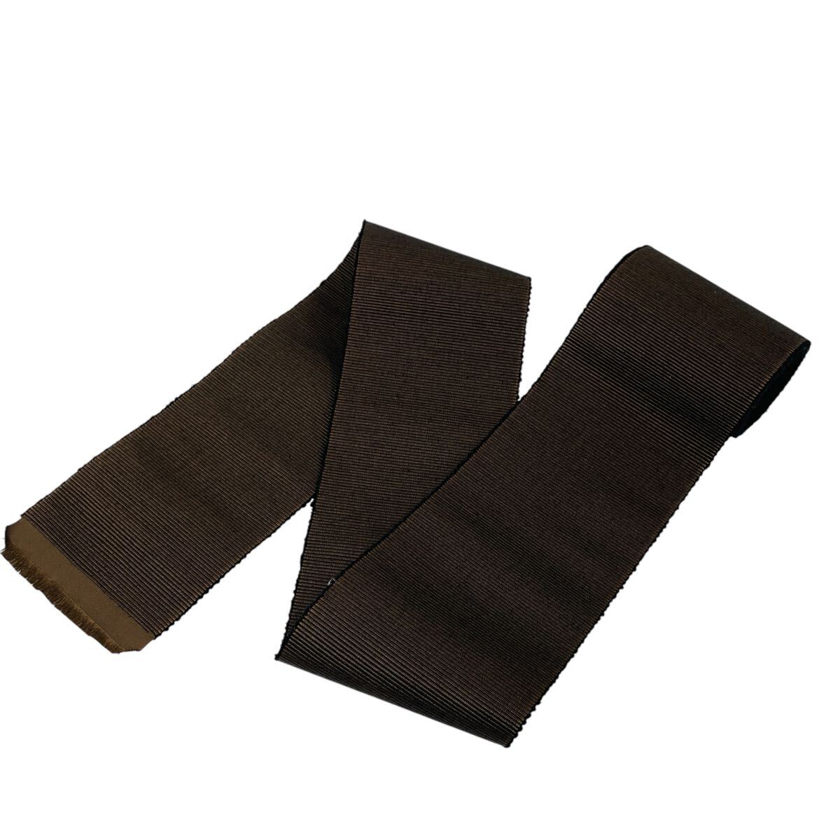 【角帯】高澤織物 メンズ 着物用 男性用 男物 着物帯 浴衣帯 日本製 長期保管品 茶色 ブラウン ブラウン系 #0263-057Y3拍卖