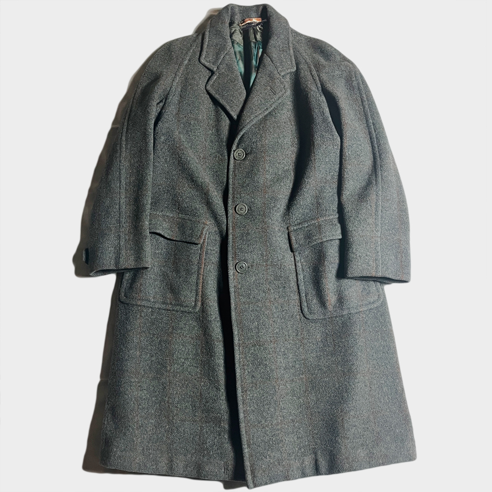 幻級! 20s 30s 40s バーバリー ウール シングル モーターコート BURBERRY SINGLE MOTORING COAT ENGLAND 英国製 レア チェック 着 VINTAGE拍卖