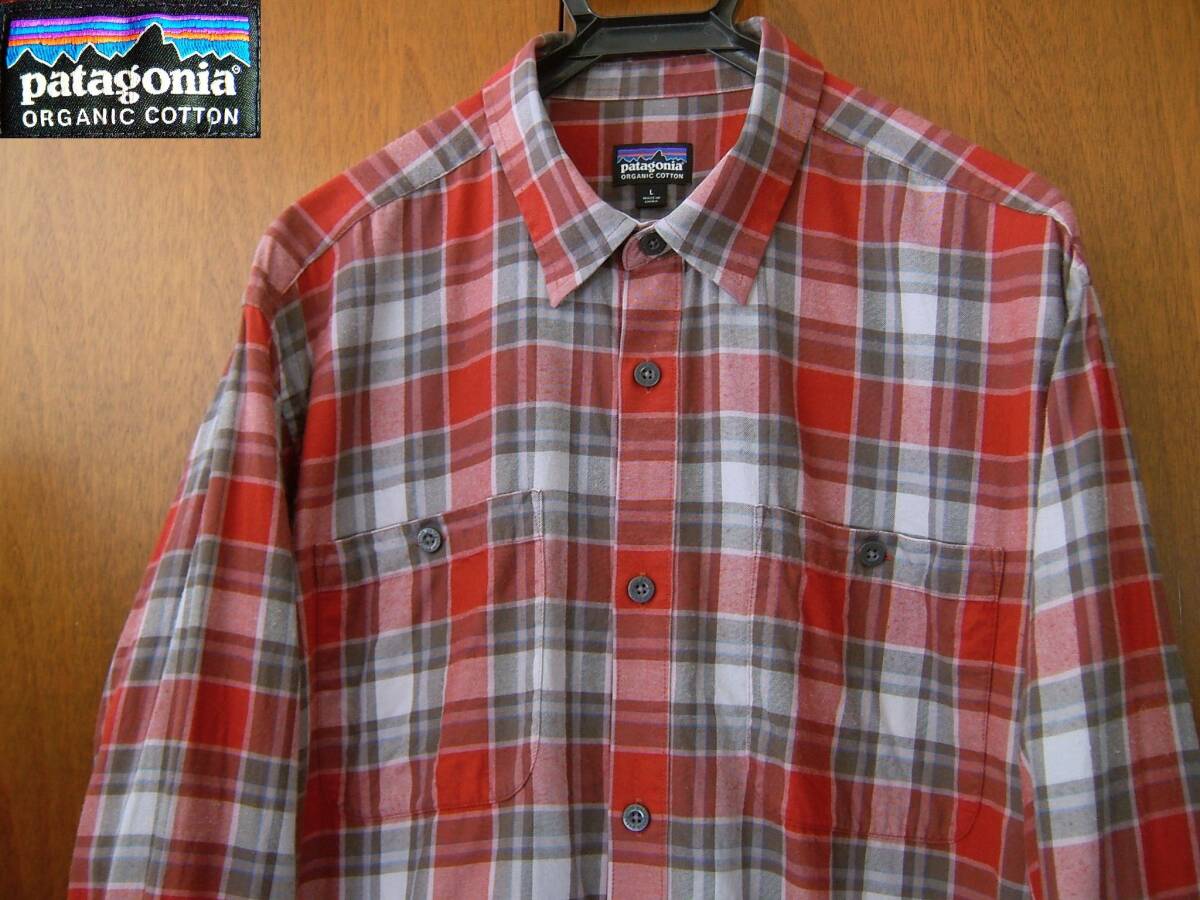 パタゴニア patagonia オーガニックコットンシャツ ネルシャツ 長袖シャツ Lサイズ拍卖