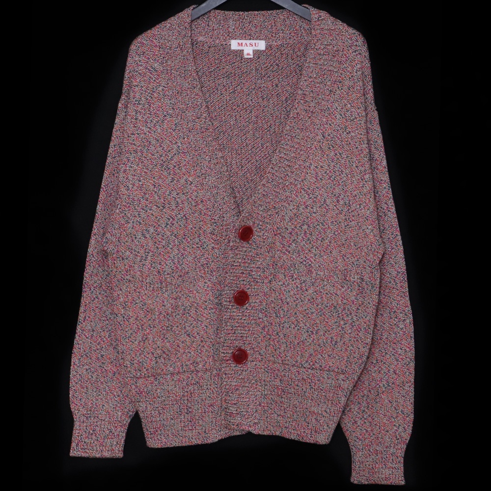 MASU MELANGE LOOSE CARDIGAN サイズ46 ピンク MSSS-KN0122 エムエーエスユー メランジルーズカーディガン ニット 22SS拍卖