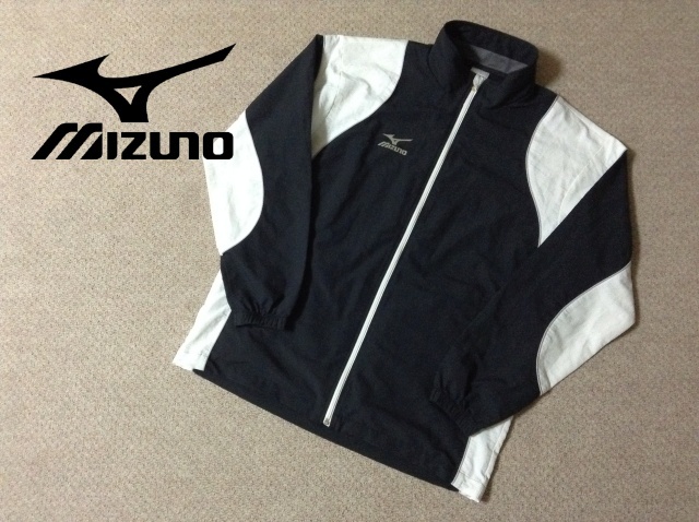 ★中古★ミズノ トレーニング ジャケット 黒 ブラック Oサイズ 部活 大会 練習 ジム MIZUNO拍卖