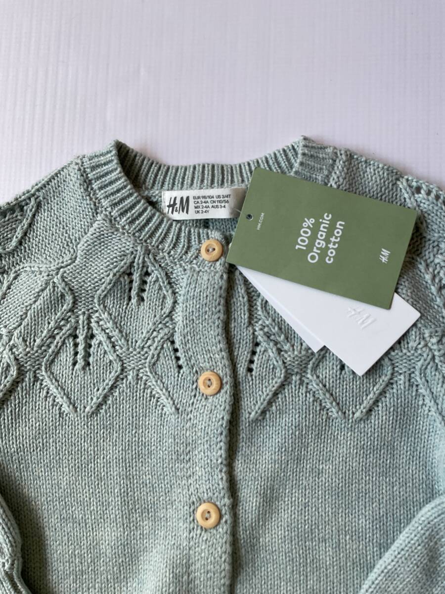 タグ付未使用品】H&M セーター カーディガン オーガニックコットン 綿100% サイズ 104cm 4歳 拍卖