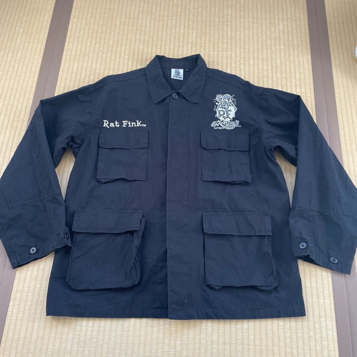 ムーンアイズ RAT FINK ラットフィンク Embroidery BDU ジャケット Rat Fink 刺繍 ミリタリージャケット MOONEYES拍卖