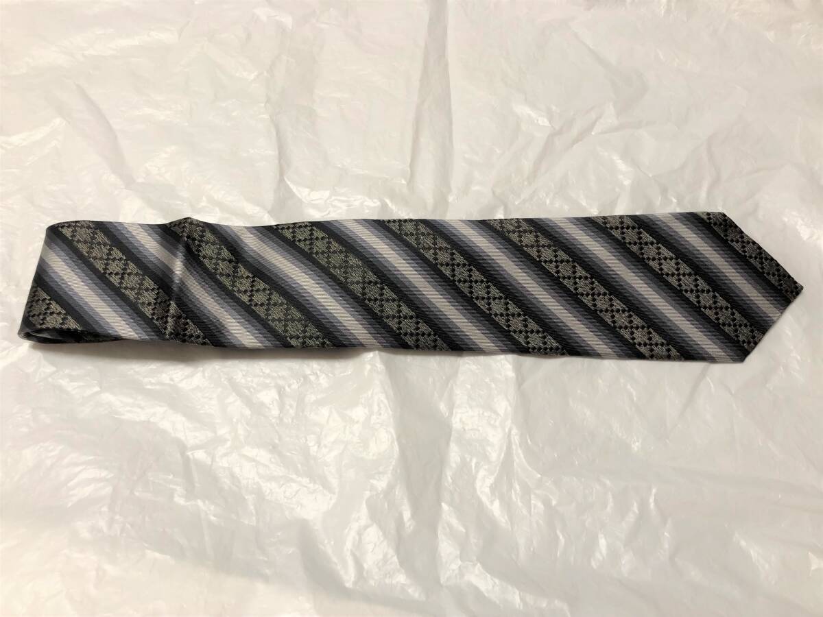 【即決あり】新品未使用 グッチネクタイ GUCCI 黒 グレー アウトレット拍卖